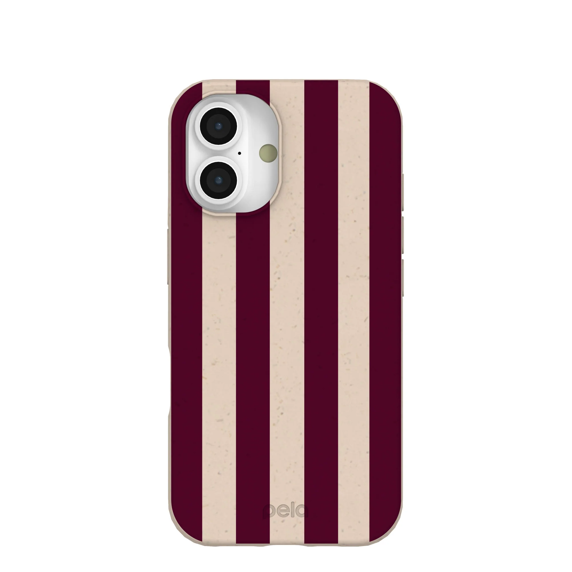 Seashell Big Burgundy Stripes iPhone 16 Case