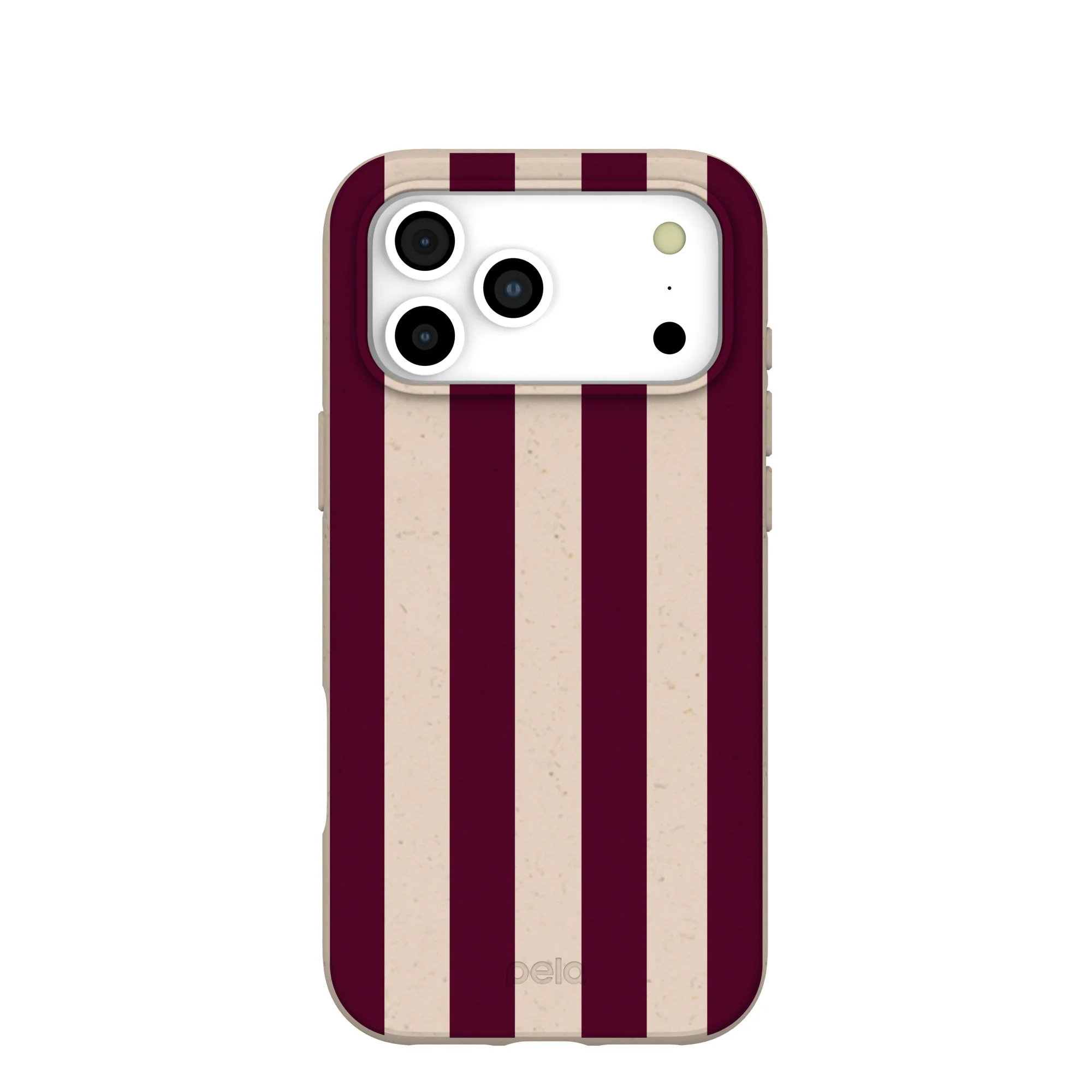Seashell Big Burgundy Stripes iPhone 17 Pro Max Case