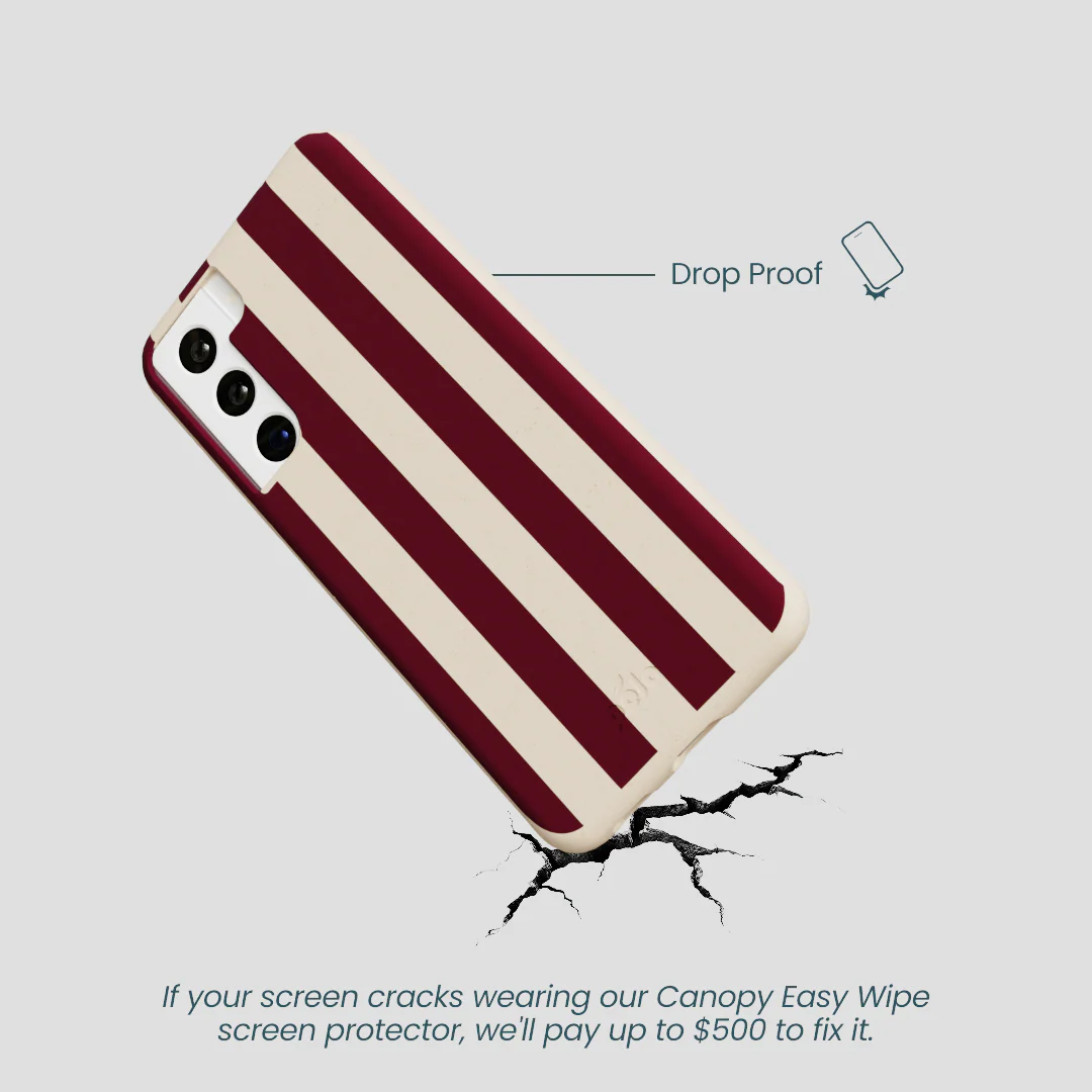 Seashell Big Burgundy Stripes Samsung Galaxy S22 Case - Image 5