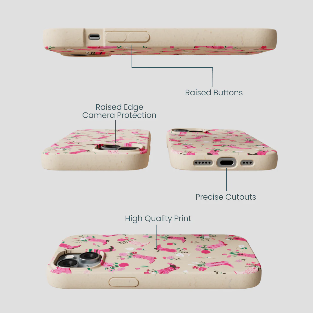 Seashell Boots N Flowers iPhone 14 Case - Image 3