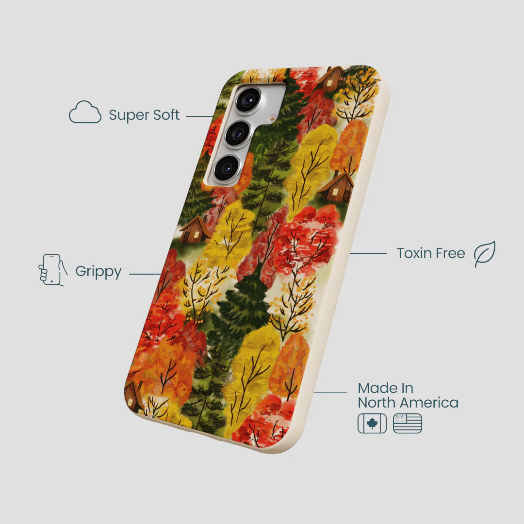 Seashell Cabins in the Woods Samsung Galaxy S25 Case - Image 4