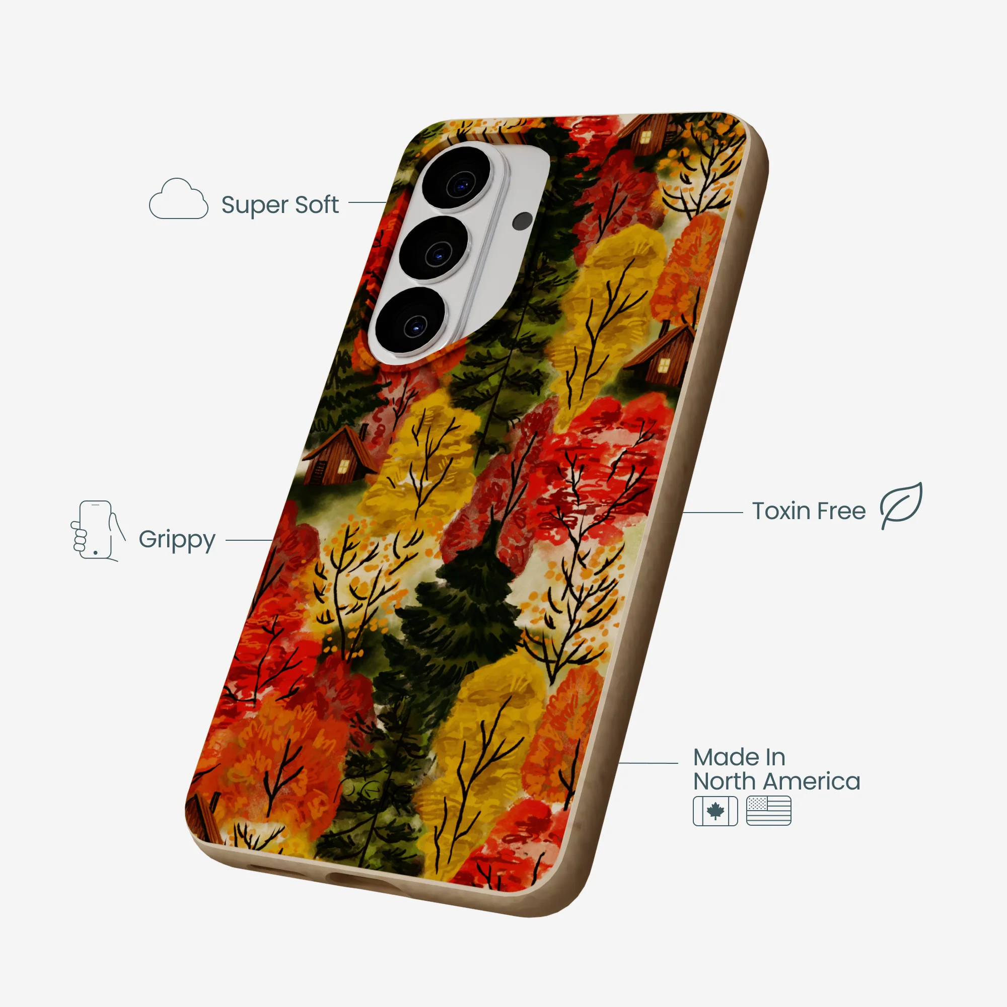 Seashell Cabins in the Woods Samsung Galaxy S26 Case - Image 4