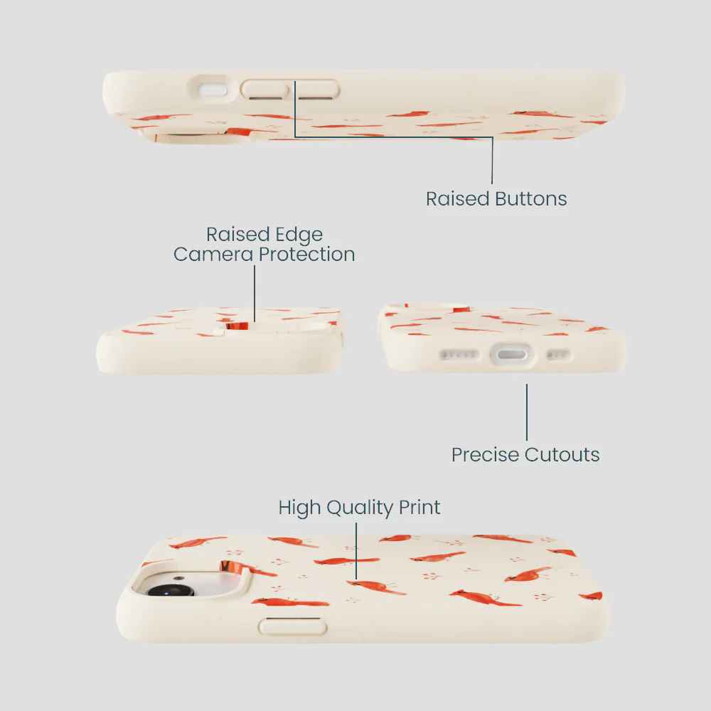 Seashell Cardinals iPhone 16e/17e Case - Image 3