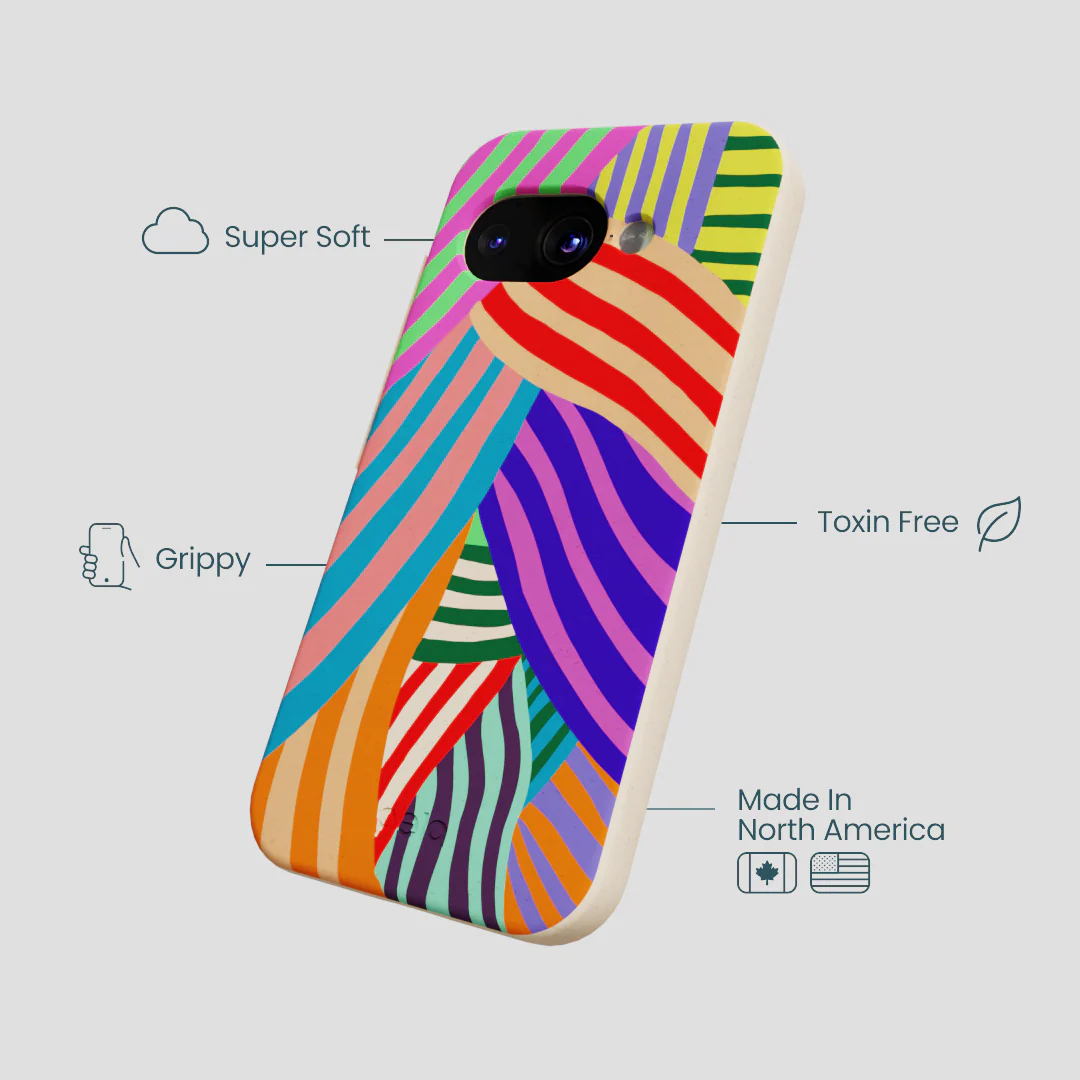 Seashell Clownish Stripes Google Pixel 9a Case - Image 4
