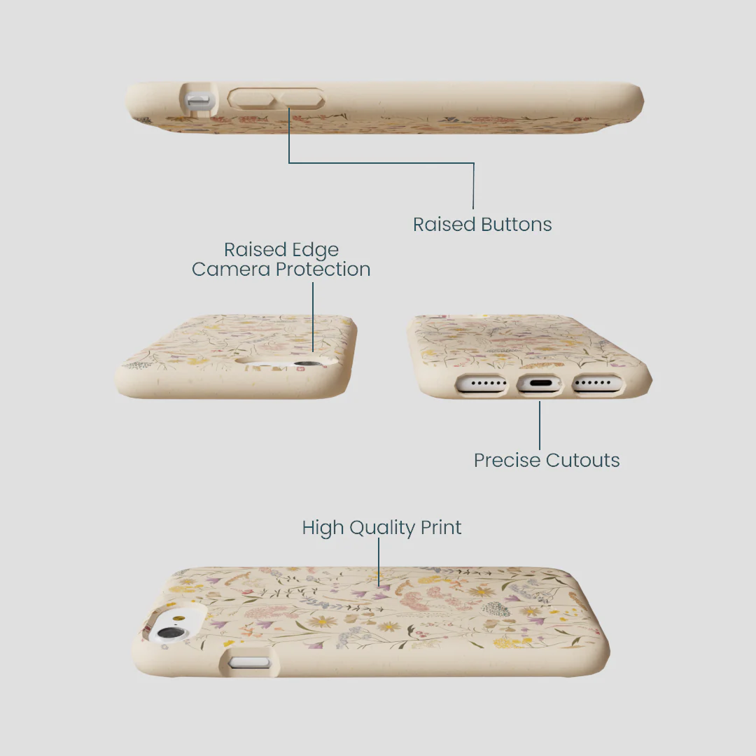Seashell Dusty Petals iPhone 6/6s/7/8/SE Case - Image 3