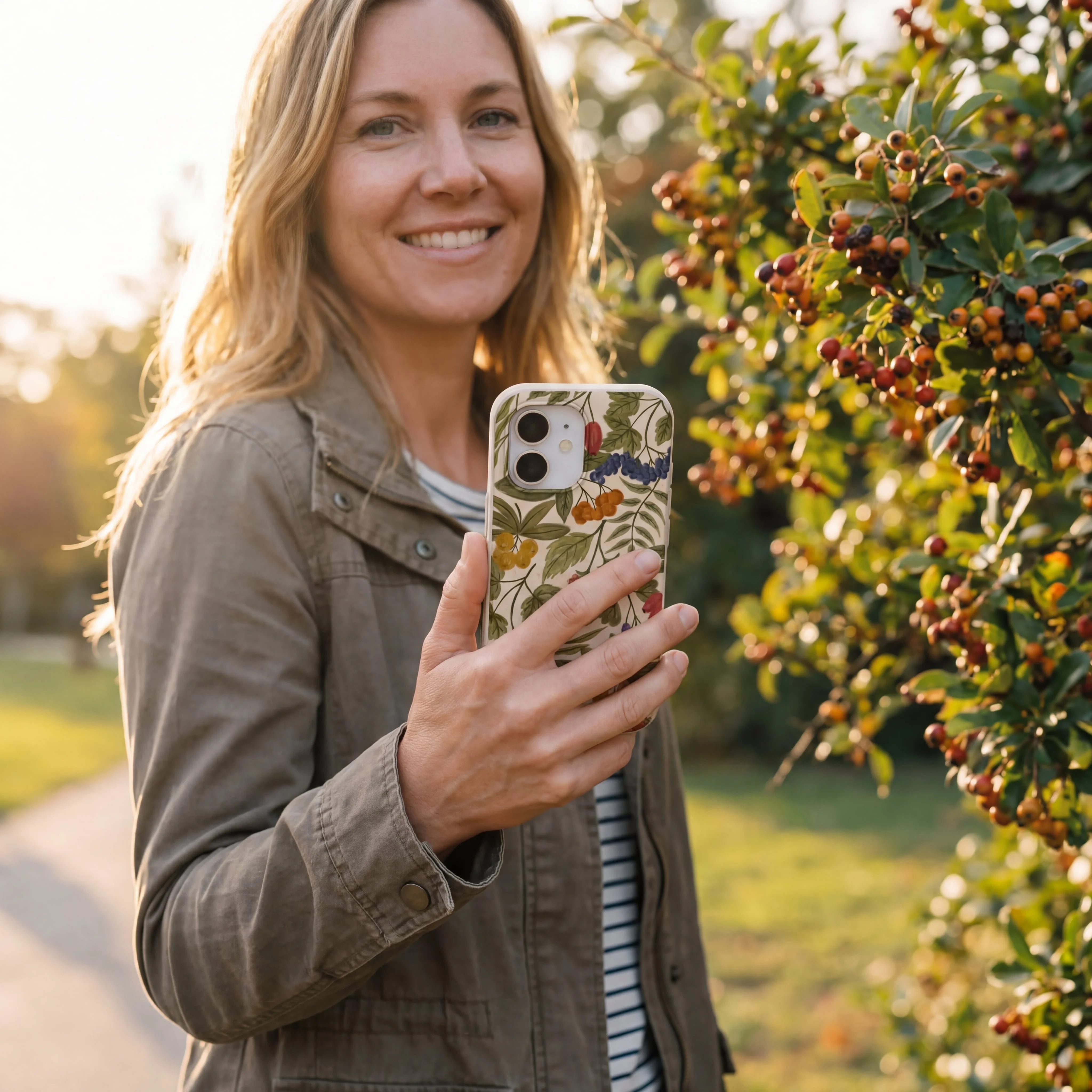 Seashell Fall Berries iPhone 14 Plus Case - Image 2