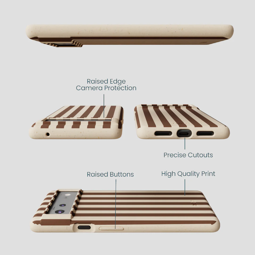 Seashell Fawn Stripes Google Pixel 6 Case - Image 3