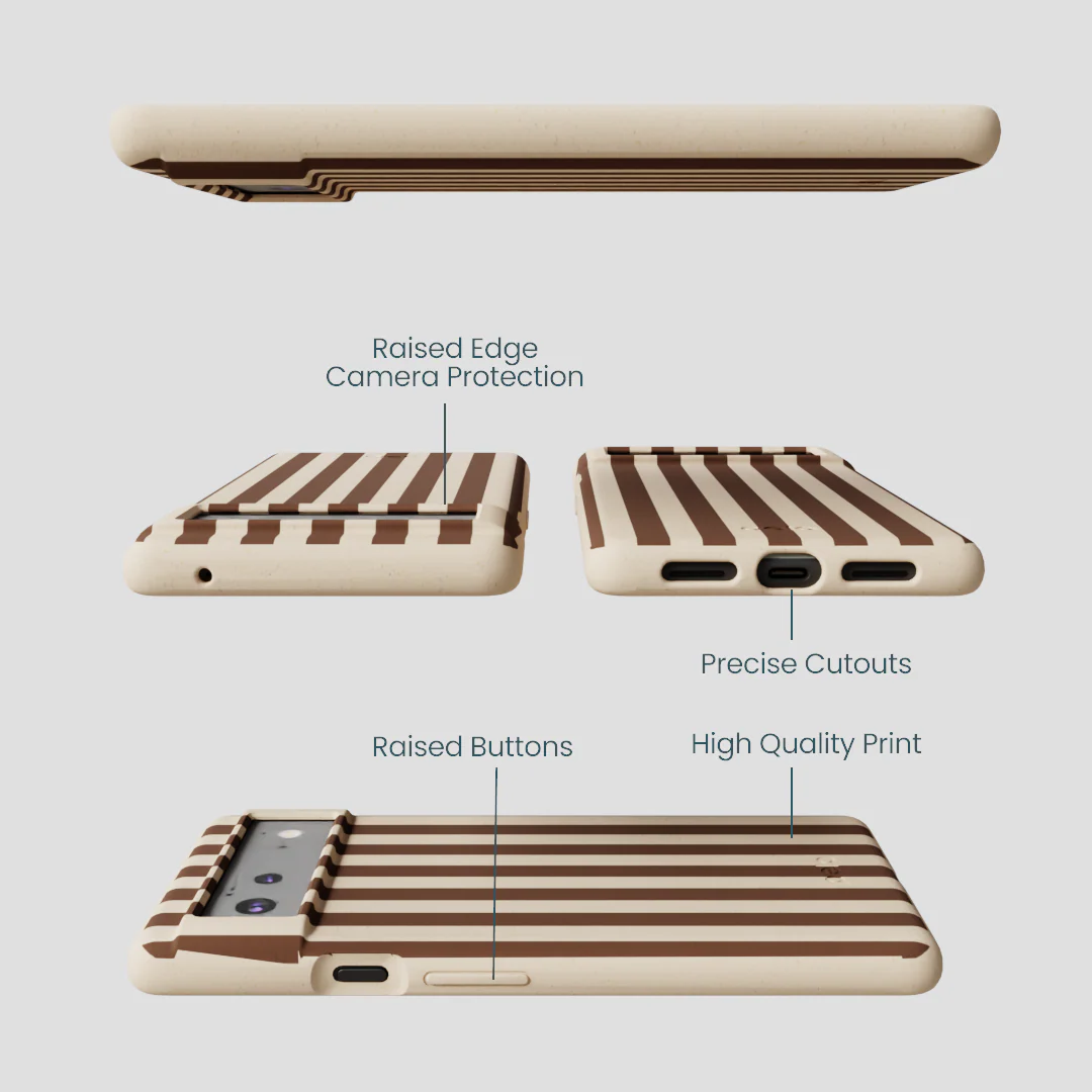 Seashell Fawn Stripes Google Pixel 6a Case - Image 3