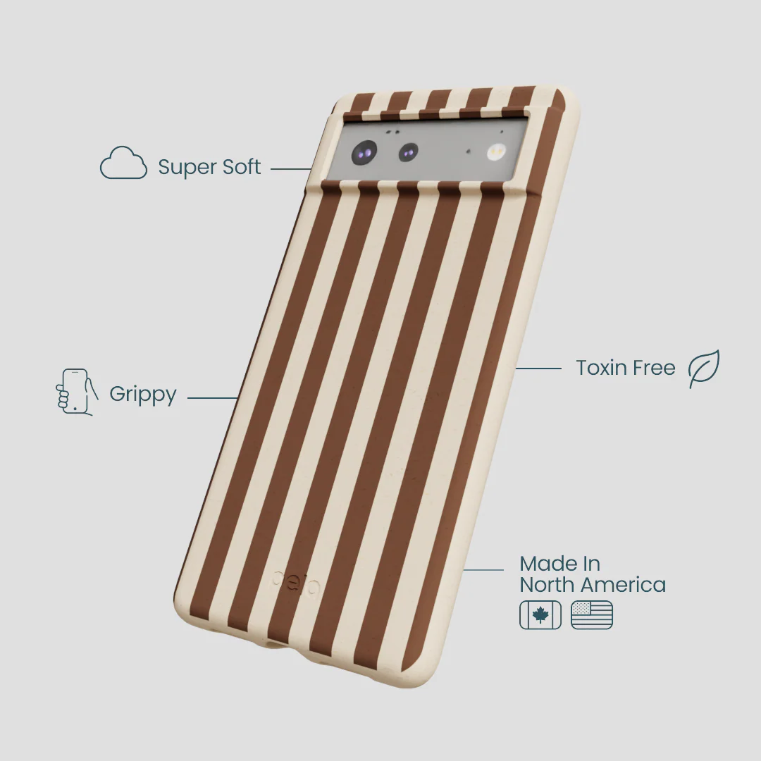 Seashell Fawn Stripes Google Pixel 6a Case - Image 4