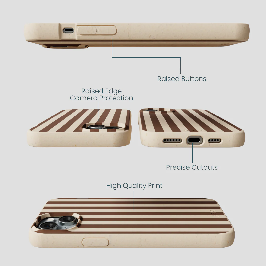Seashell Fawn Stripes iPhone 15 Plus Case - Image 3