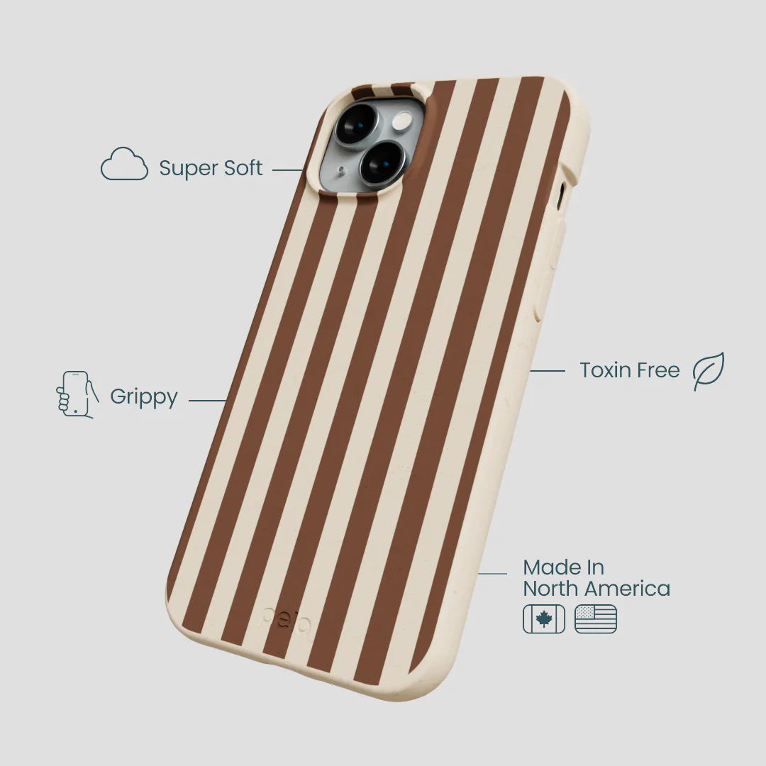 Seashell Fawn Stripes iPhone 15 Plus Case - Image 4