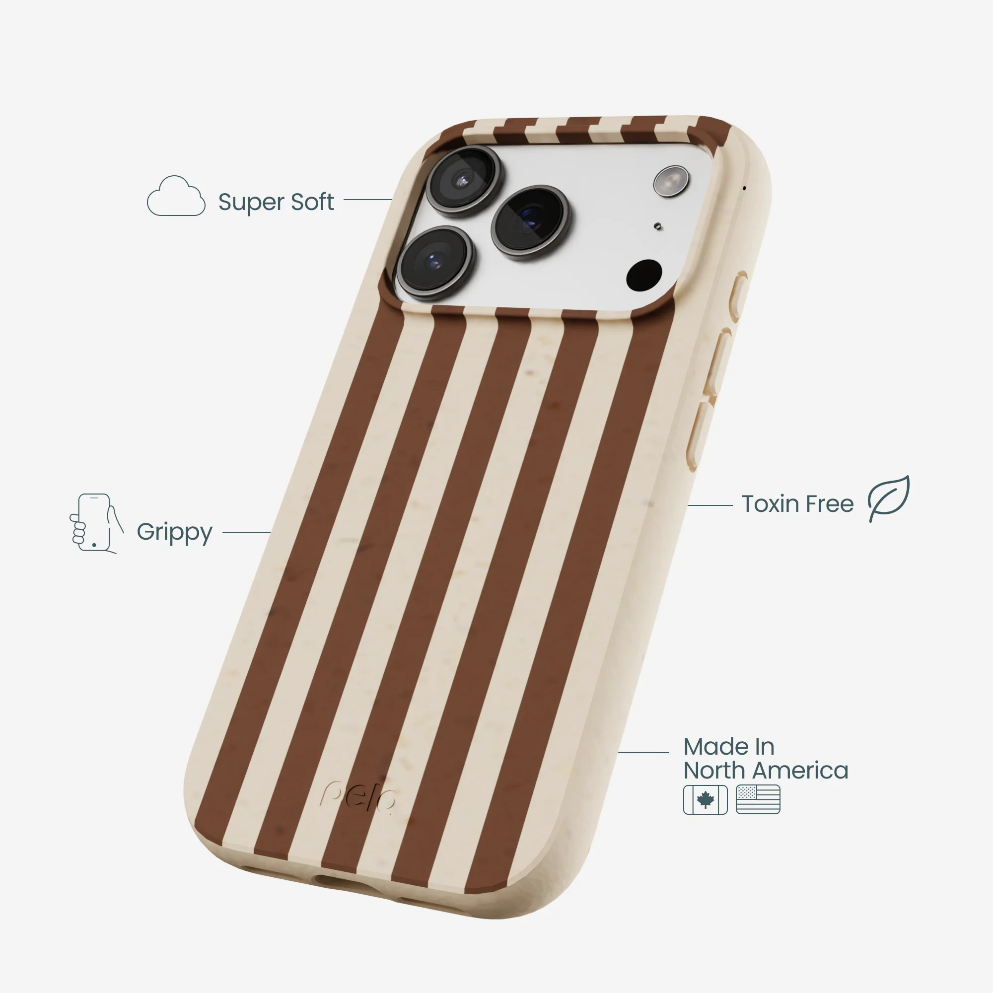 Seashell Fawn Stripes iPhone 17 Pro Case - Image 4