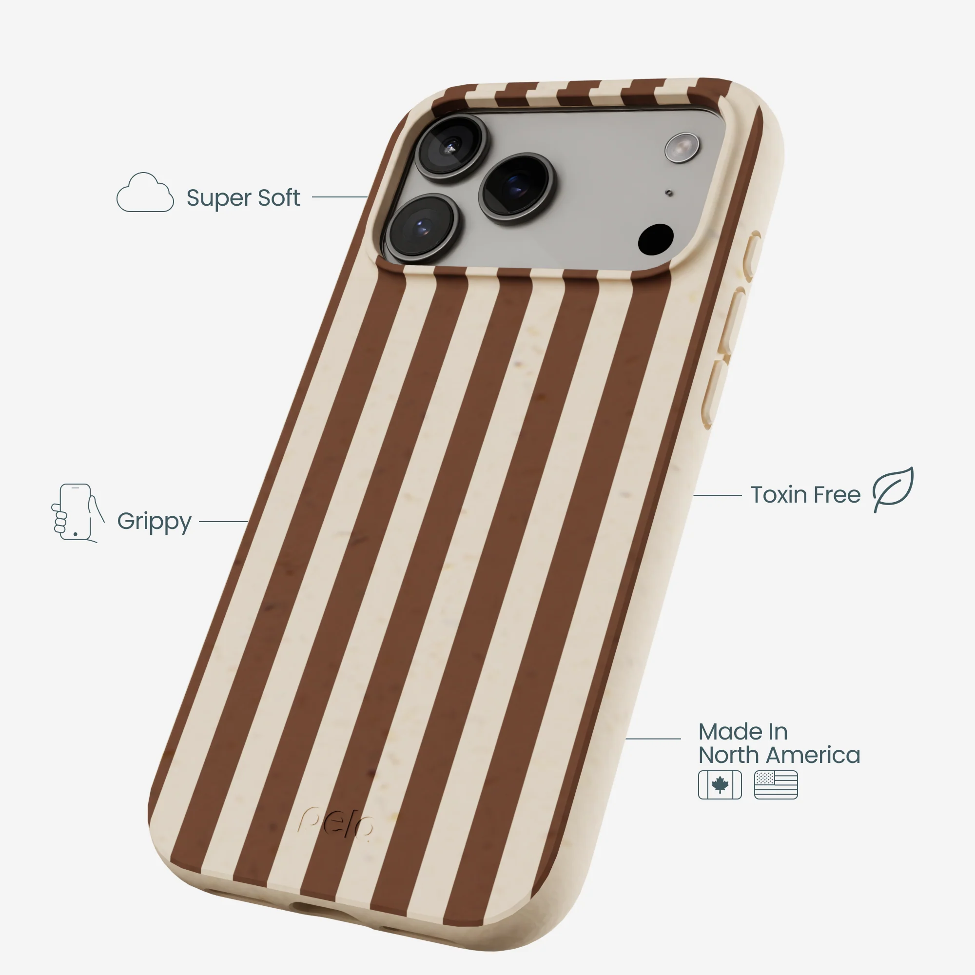 Seashell Fawn Stripes iPhone 17 Pro Max Case - Image 4