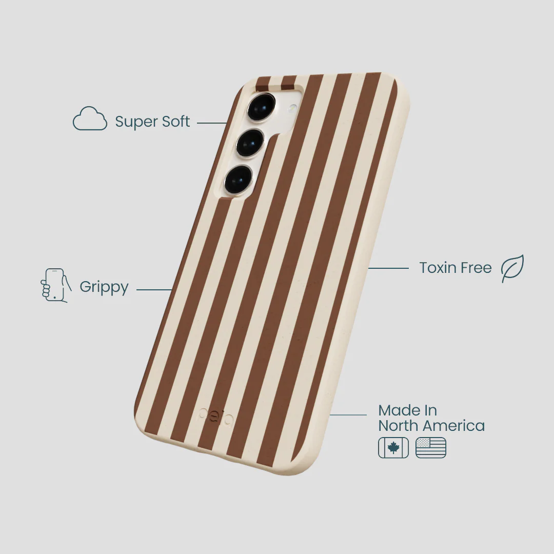 Seashell Fawn Stripes Samsung Galaxy S24 Case - Image 4