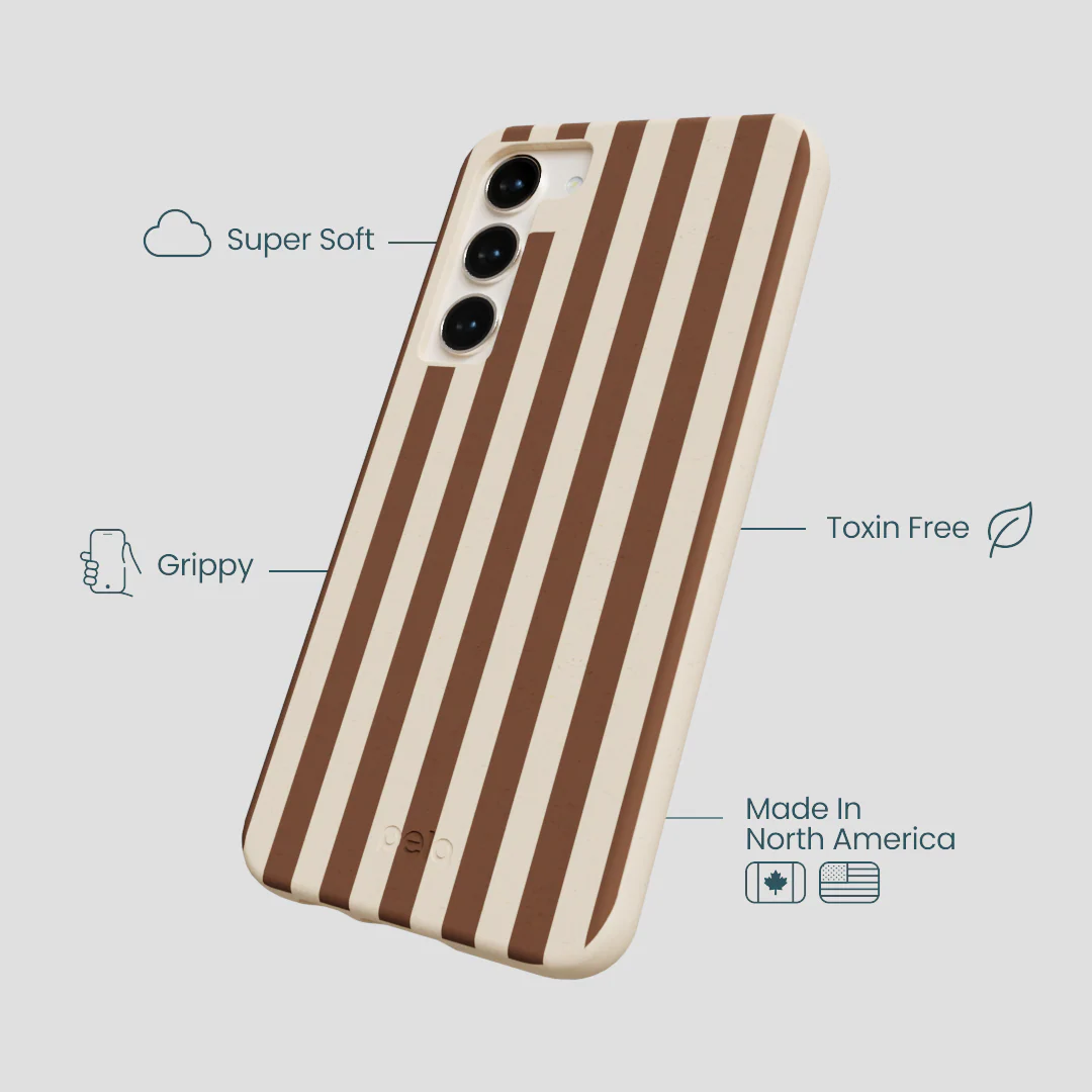 Seashell Fawn Stripes Samsung Galaxy S24+(Plus) Case - Image 4