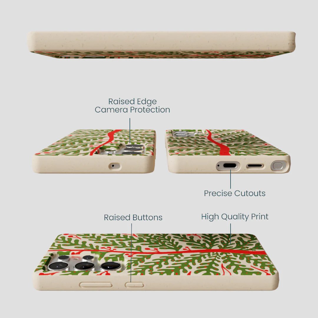 Seashell Festive Foliage Samsung Galaxy S25 Ultra Case - Image 3