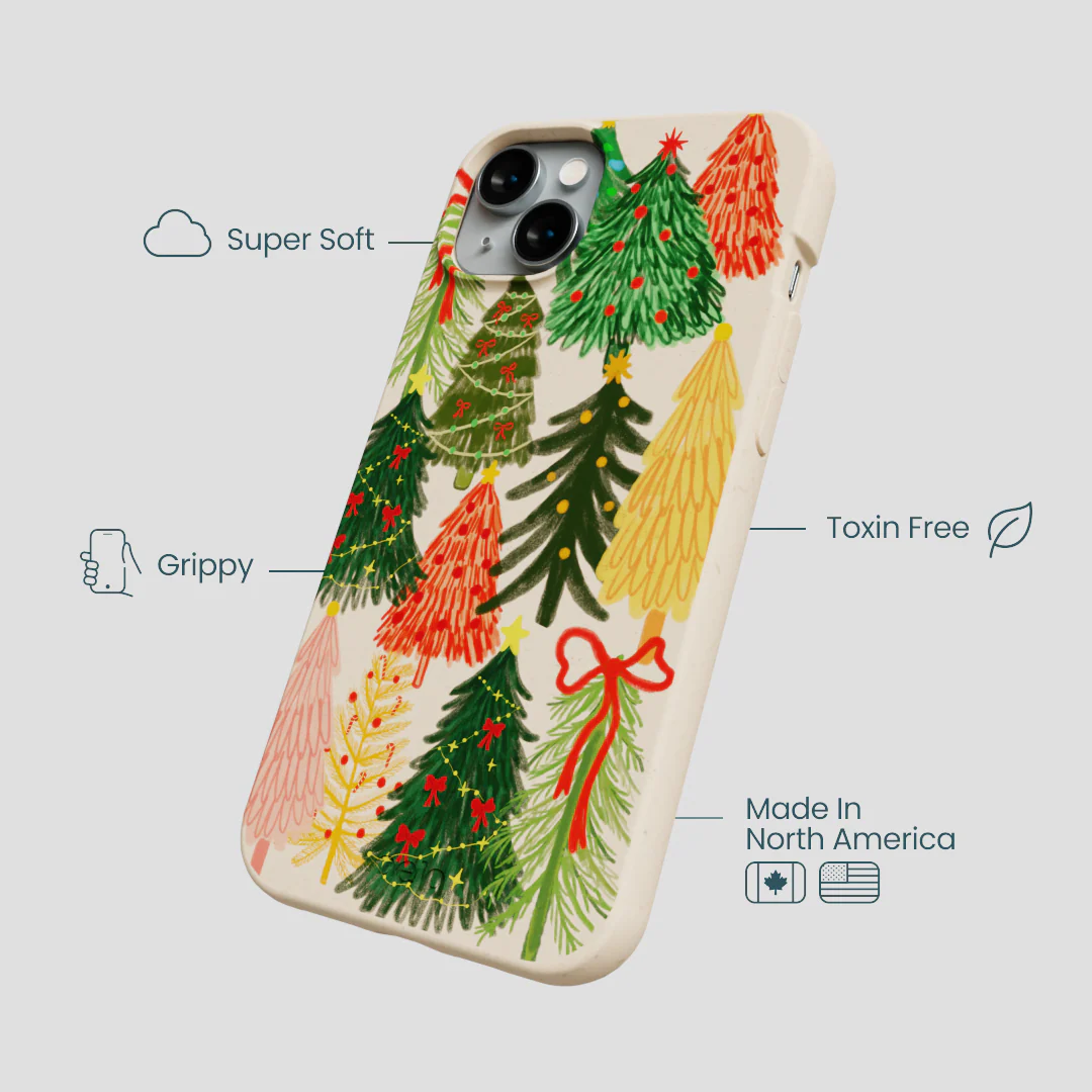 Seashell Festive Trees iPhone 14 Plus Case - Image 4