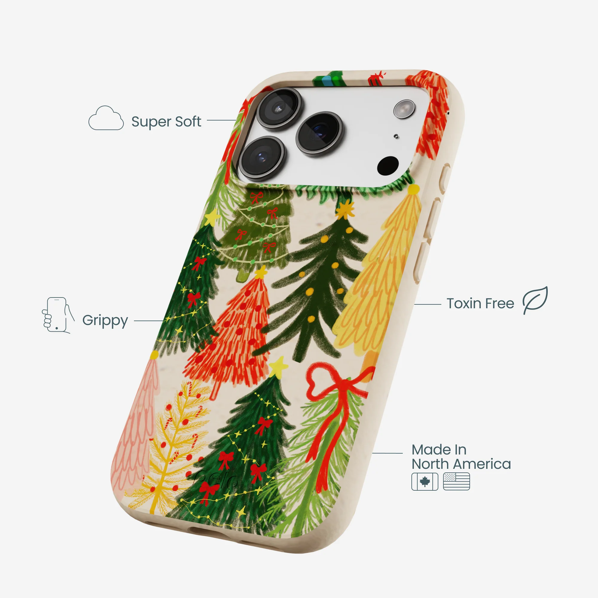 Seashell Festive Trees iPhone 17 Pro Case - Image 4