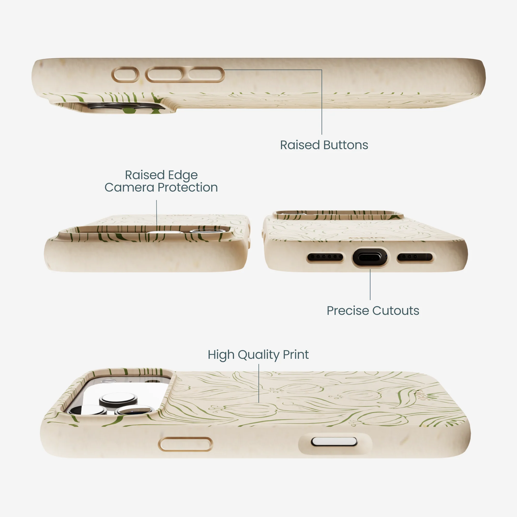 Seashell Floral Flow iPhone 17 Pro Max Case - Image 3