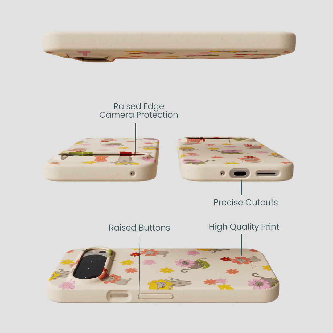 Seashell Flower Cats Google Pixel 9/9 Pro Case - Image 2