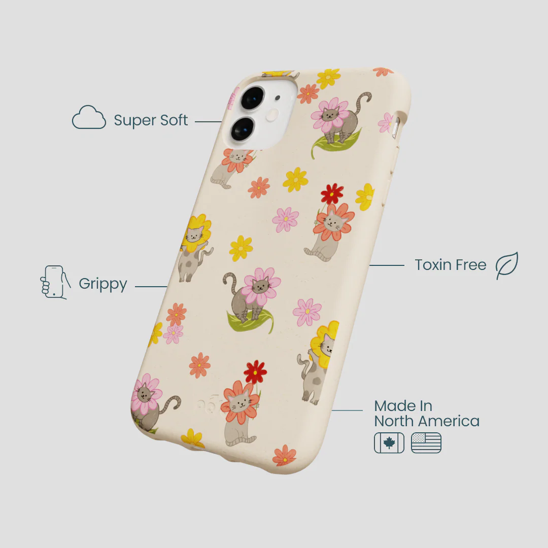 Seashell Flower Cats iPhone 11 Case - Image 3