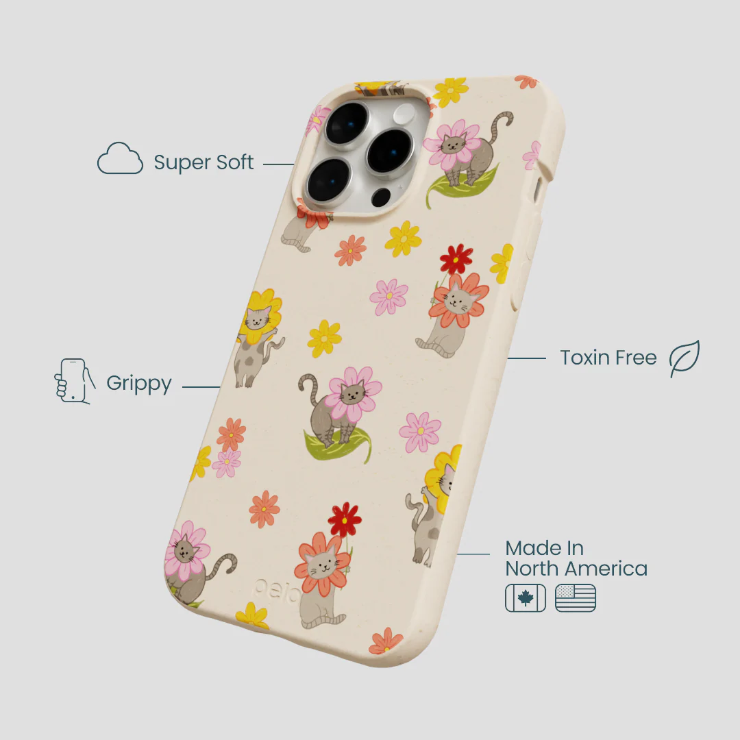 Seashell Flower Cats iPhone 14 Pro Max Case - Image 4