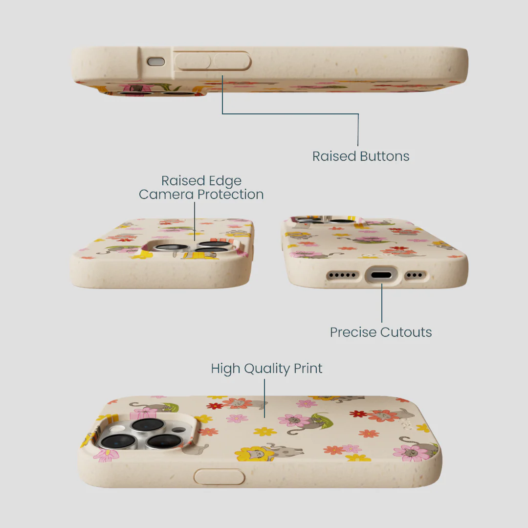 Seashell Flower Cats iPhone 15 Pro Case - Image 3