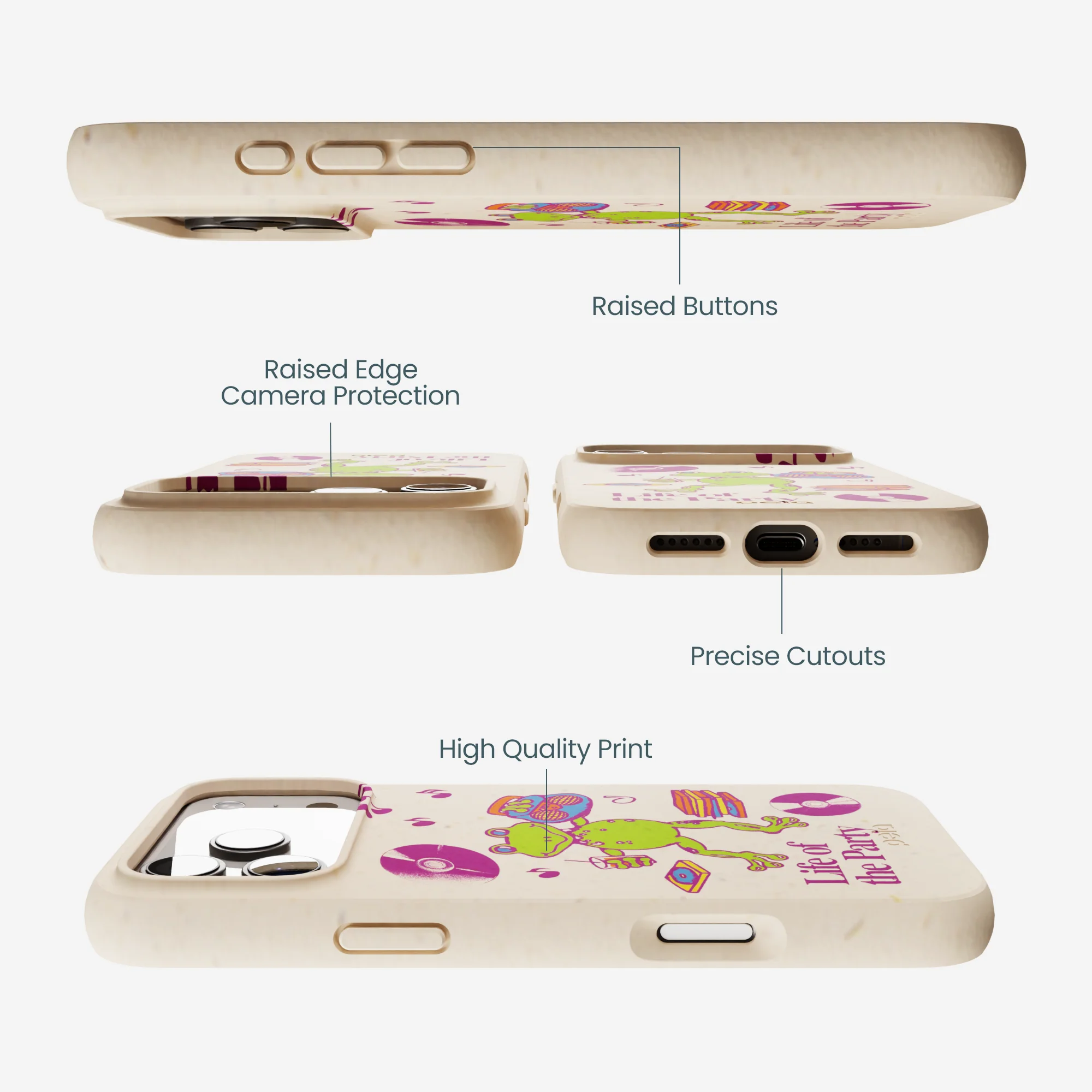 Seashell Frog Party iPhone 17 Pro Max Case - Image 3