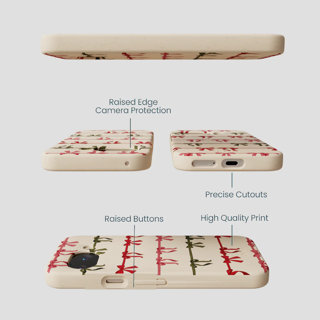 Seashell Holiday Bows Google Pixel 9a Case - Image 3
