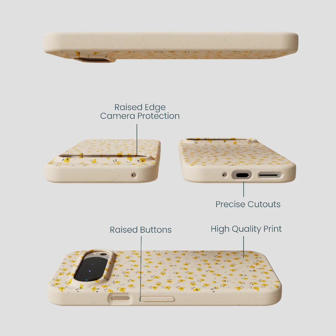 Seashell Little Yellow Flowers Google Pixel 9/9 Pro Case - Image 3
