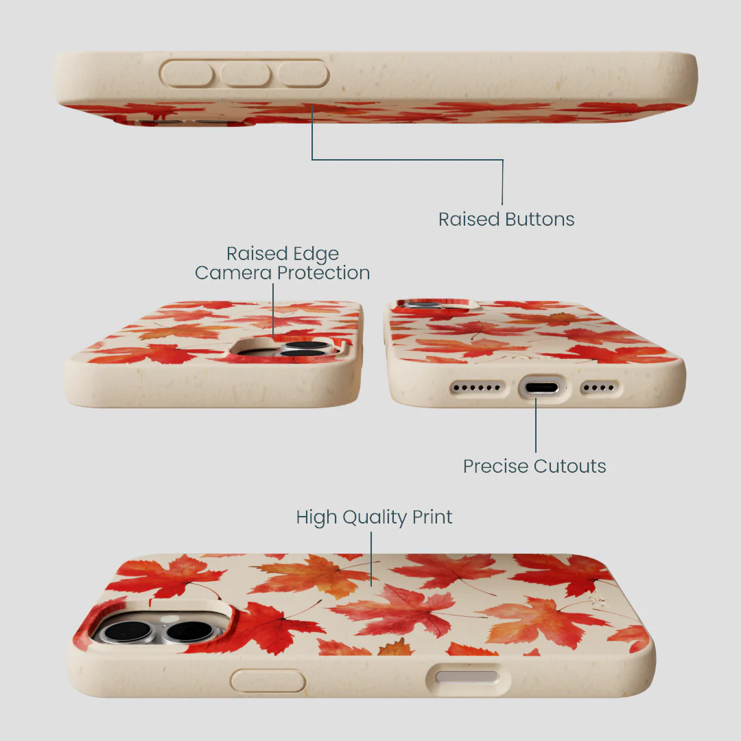 Seashell Maple Leaf iPhone 16 Plus Case - Image 3