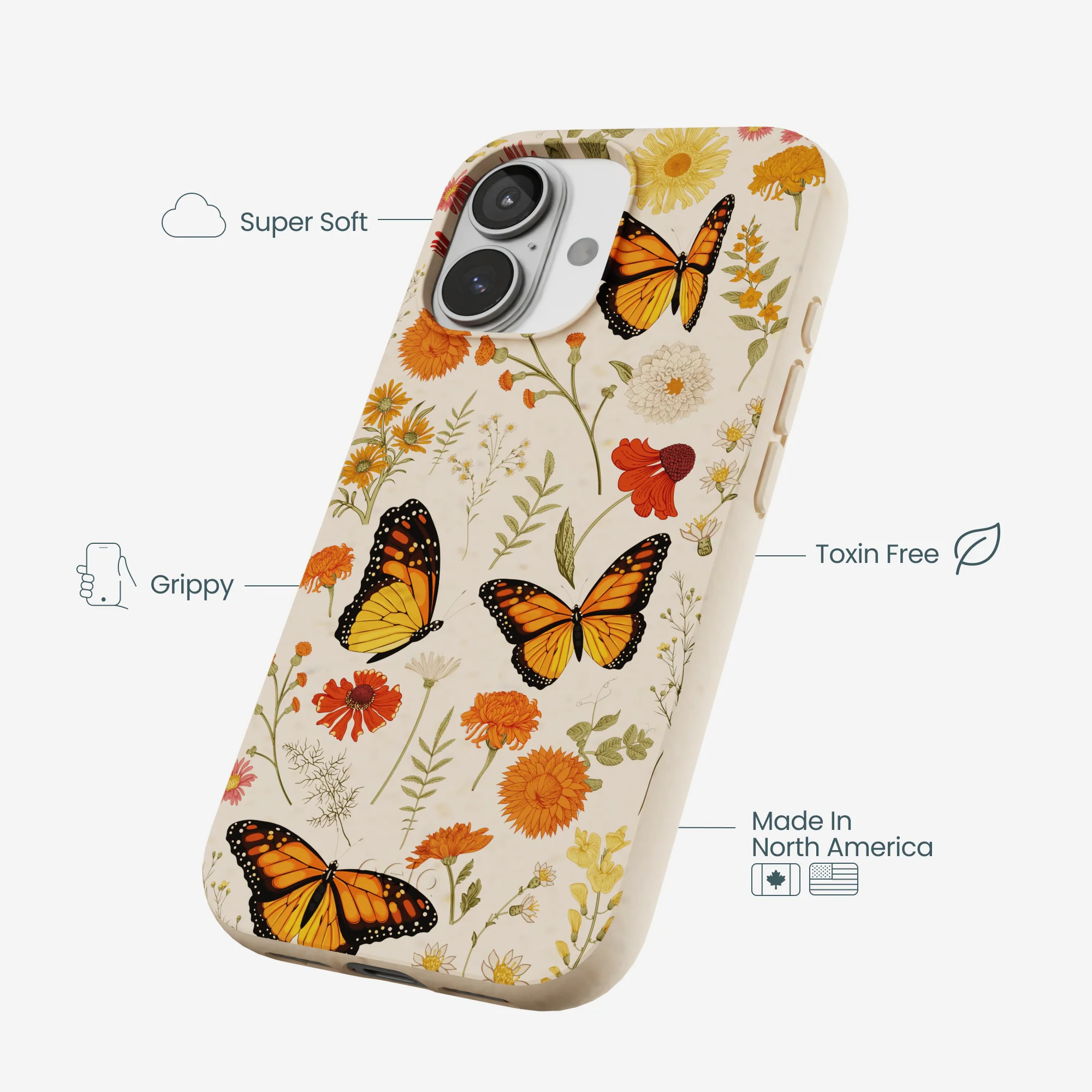 Seashell Monarch Butterfly iPhone 17 Case - Image 4