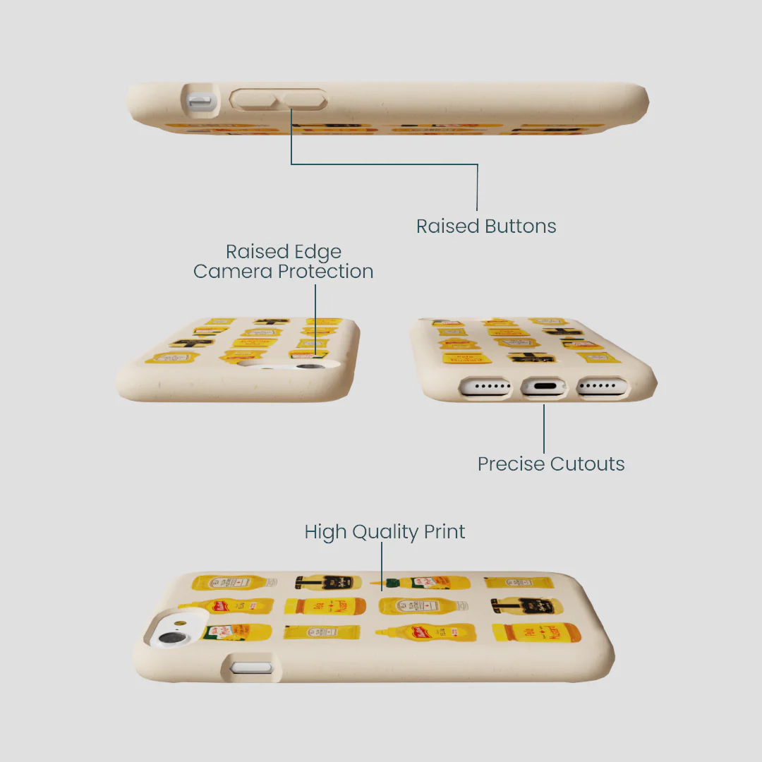 Seashell Mustard Fan iPhone 6/6s/7/8/SE Case - Image 3