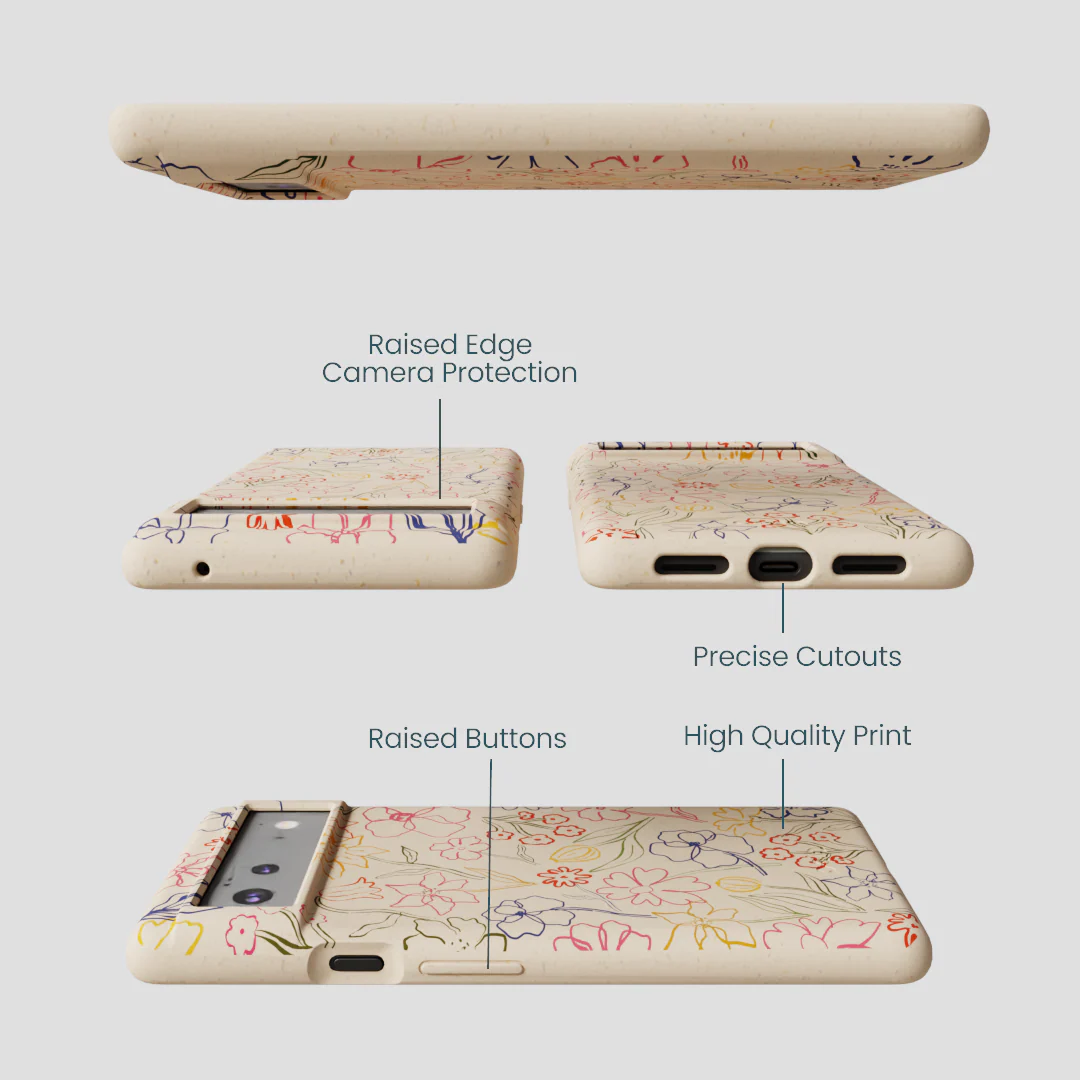 Seashell Petals Sketch Google Pixel 6 Case - Image 3