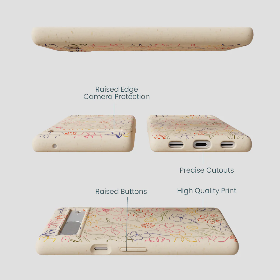 Seashell Petals Sketch Google Pixel 7a Case - Image 3