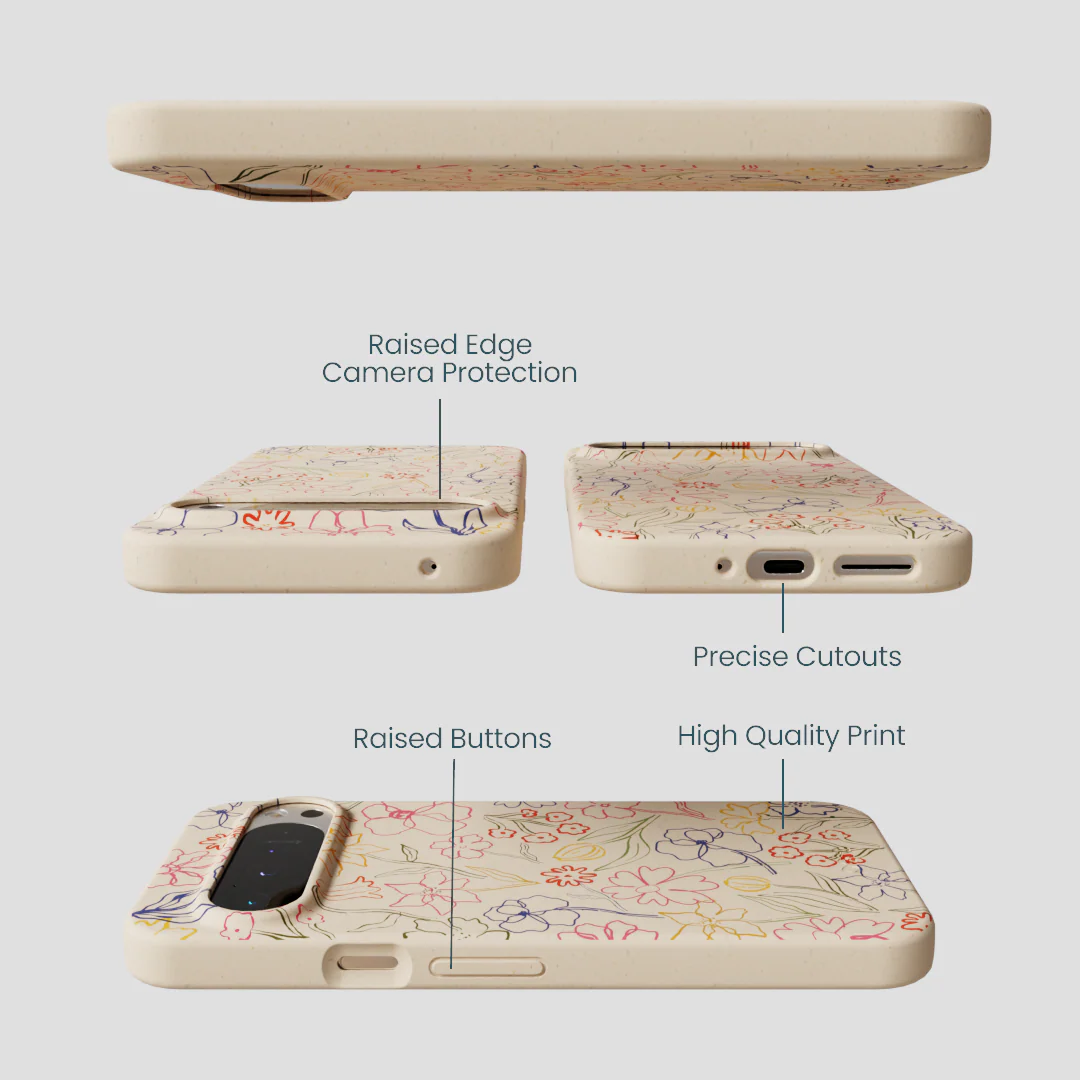 Seashell Petals Sketch Google Pixel 9 Pro XL Case - Image 3