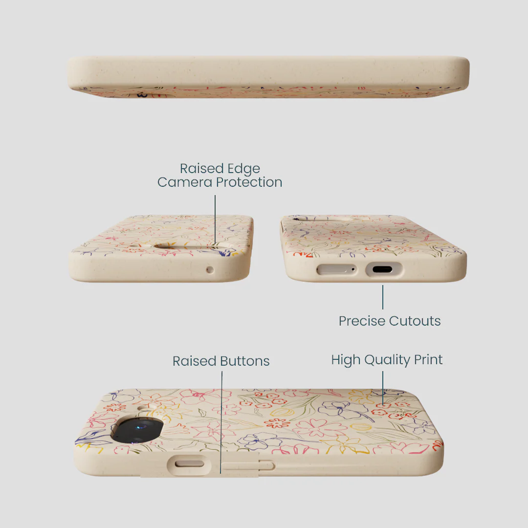 Seashell Petals Sketch Google Pixel 9a Case - Image 3