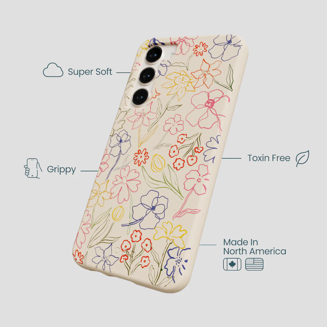 Seashell Petals Sketch Samsung Galaxy S23+(Plus) Case - Image 4