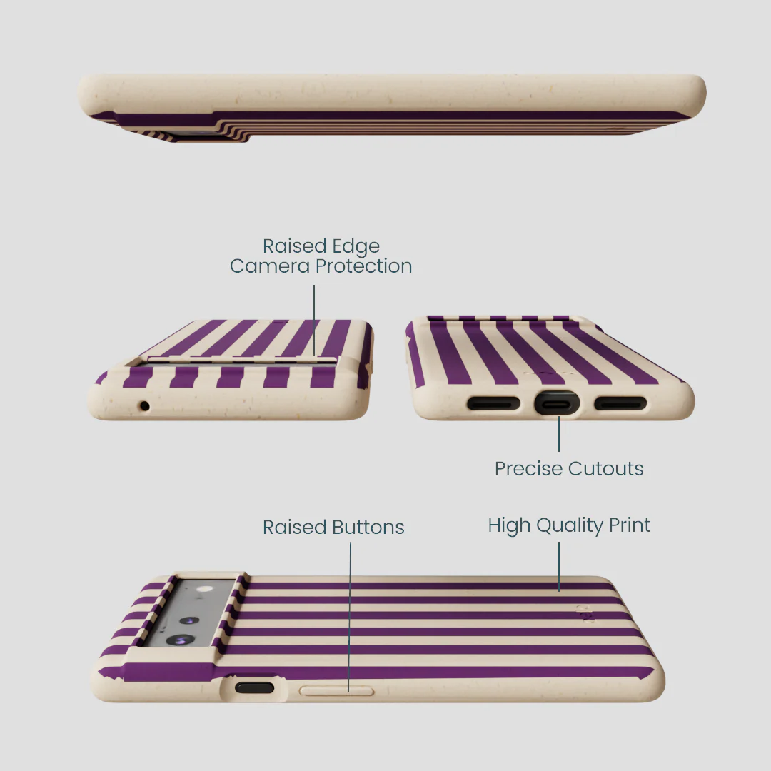 Seashell Plum Stripes Google Pixel 6 Case - Image 2