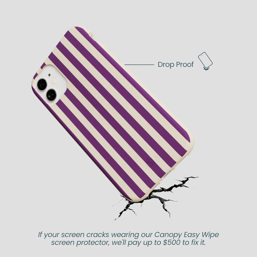 Seashell Plum Stripes iPhone 11 Case - Image 5