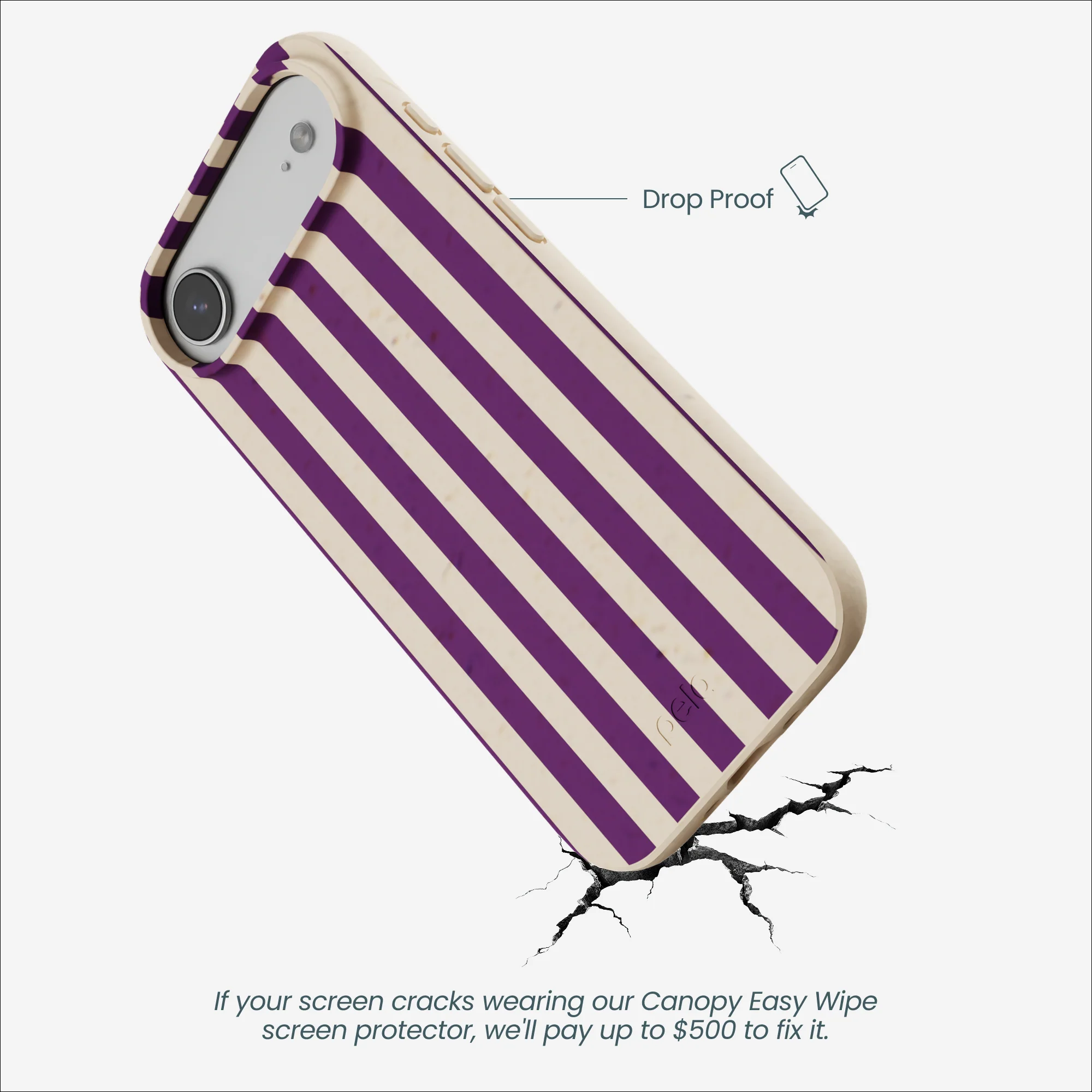 Seashell Plum Stripes iPhone Air Case - Image 5