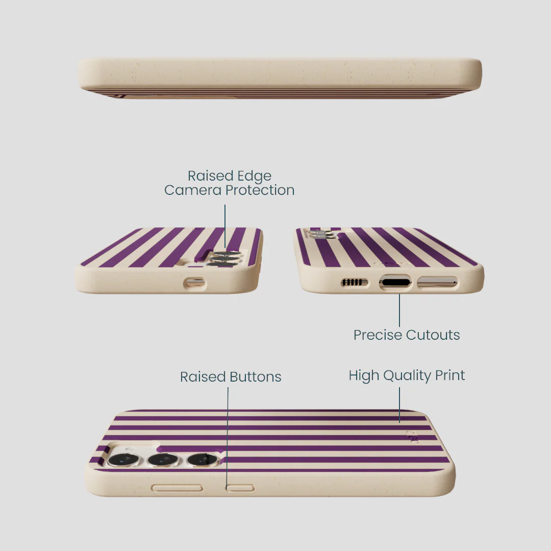 Seashell Plum Stripes Samsung Galaxy S23 Case - Image 2