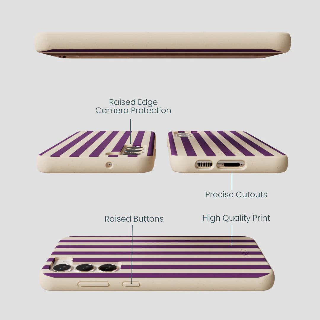 Seashell Plum Stripes Samsung Galaxy S23+(Plus) Case - Image 2
