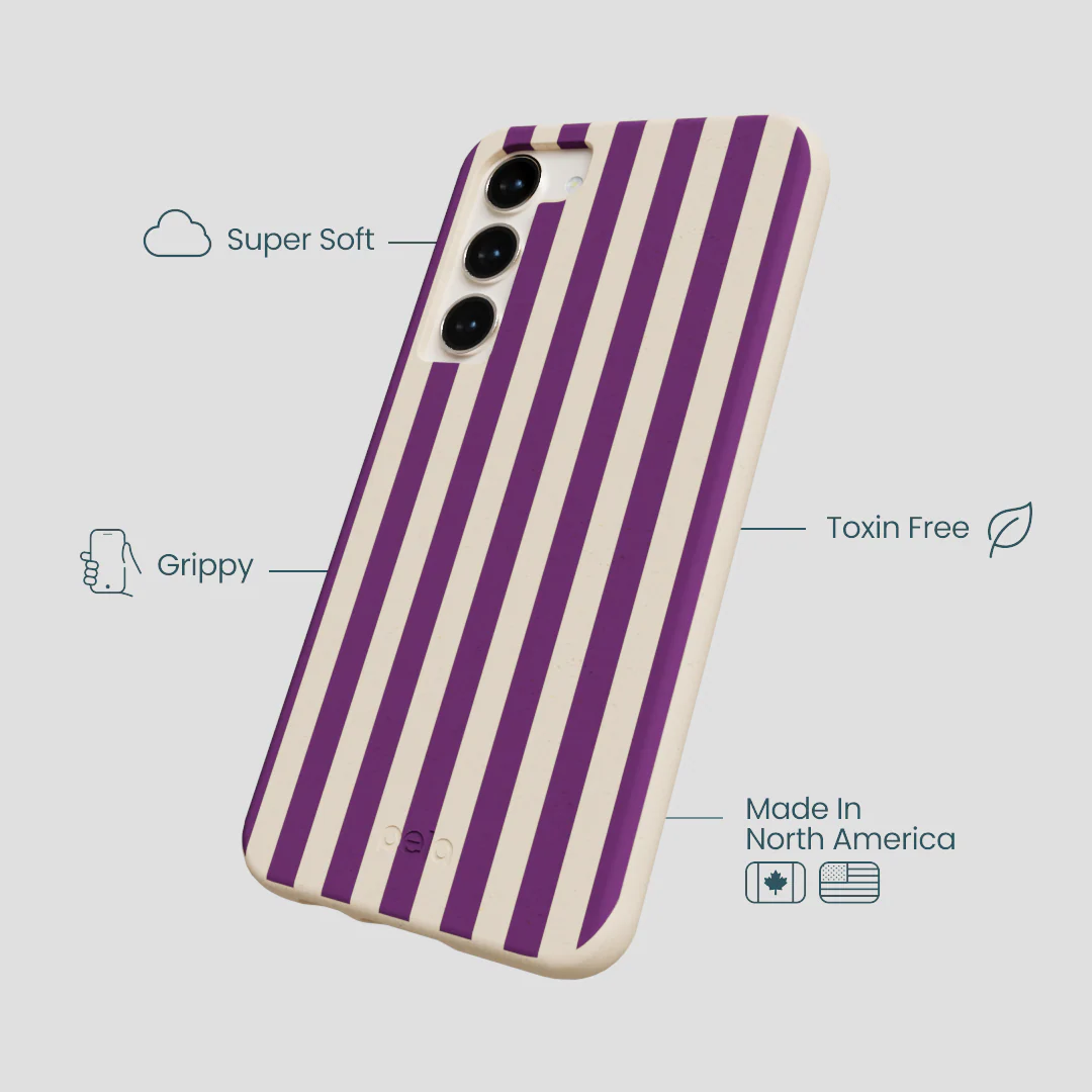 Seashell Plum Stripes Samsung Galaxy S23+(Plus) Case - Image 3