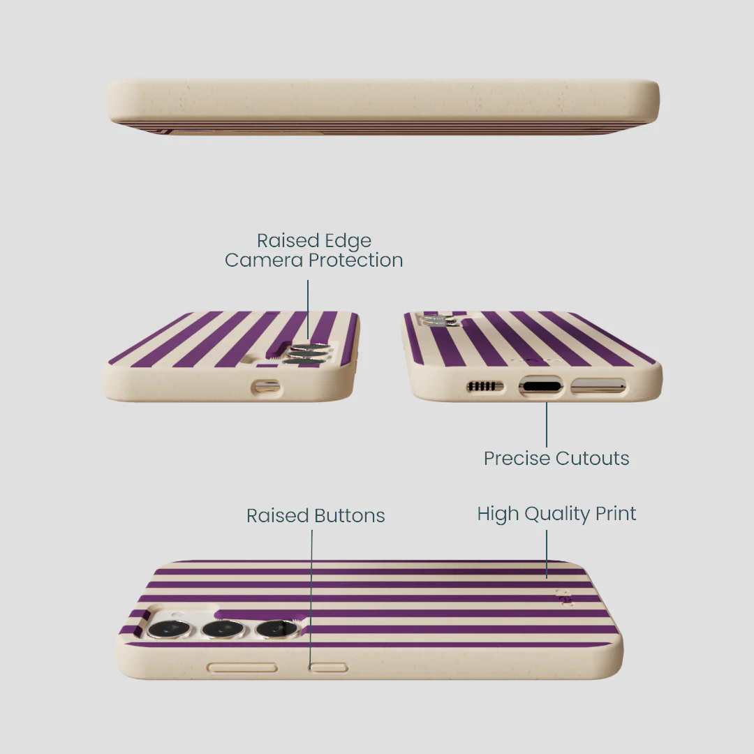 Seashell Plum Stripes Samsung Galaxy S24 Case - Image 2