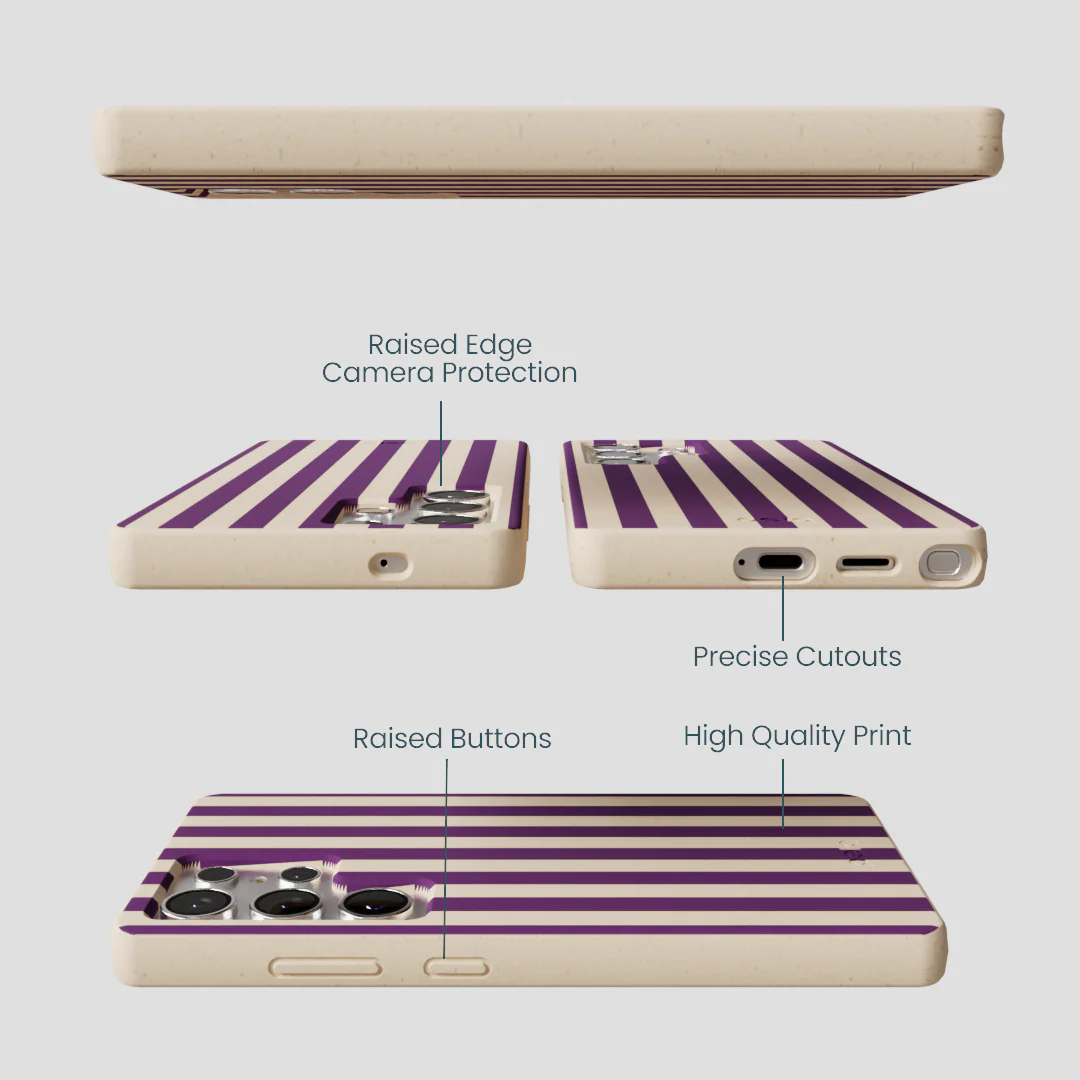 Seashell Plum Stripes Samsung Galaxy S25 Ultra Case - Image 2