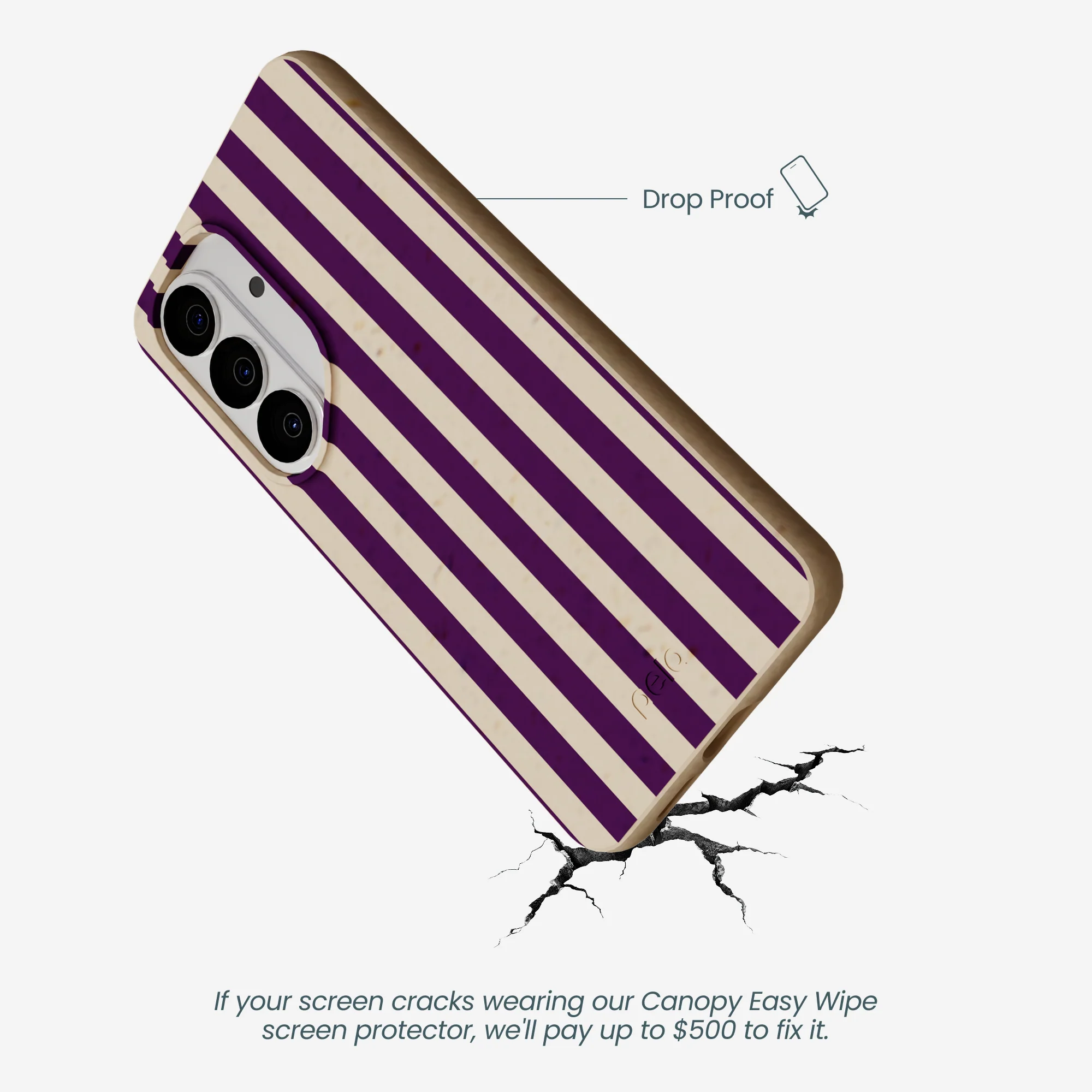 Seashell Plum Stripes Samsung Galaxy S26 Case - Image 4