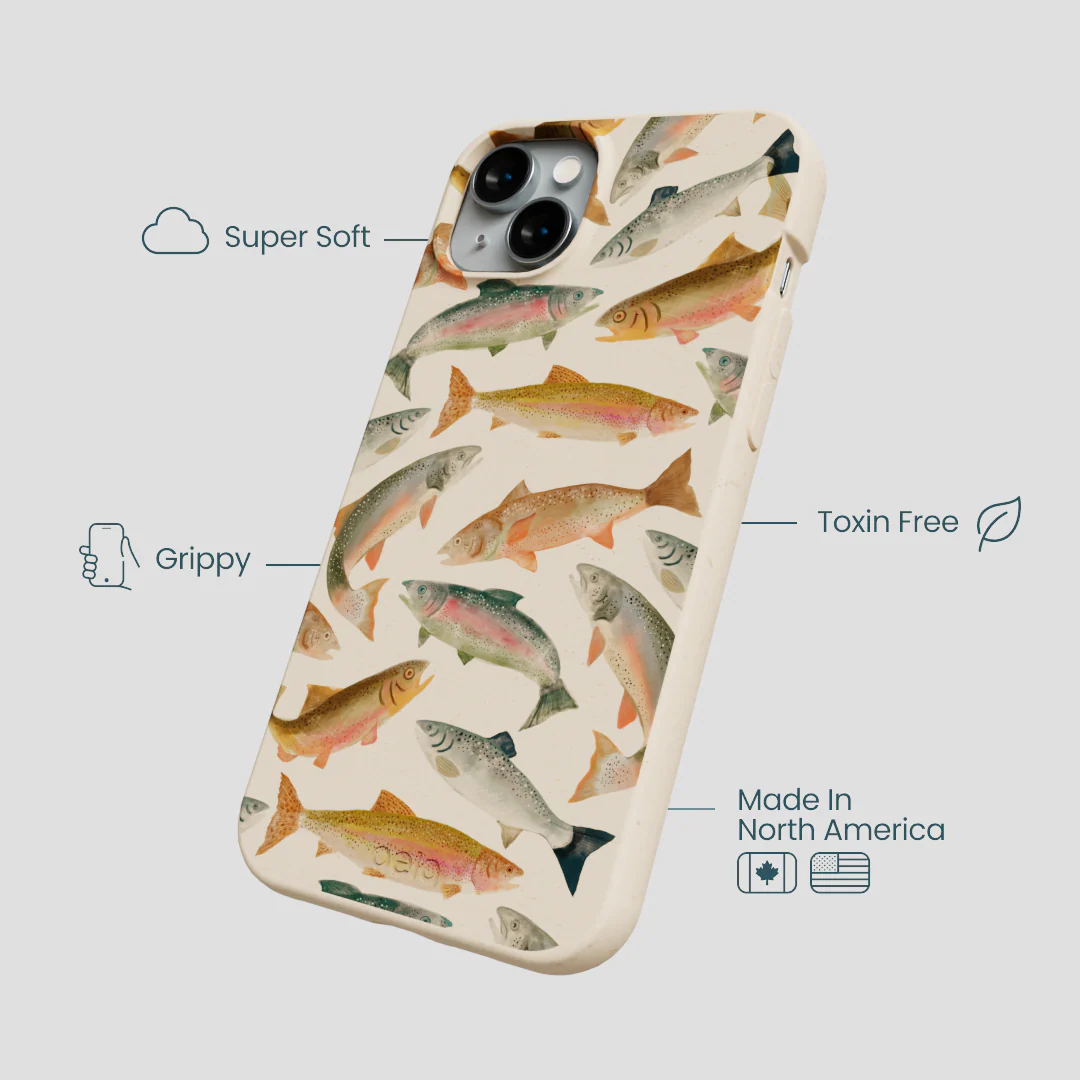 Seashell Rainbow Trout iPhone 14 Plus Case - Image 4