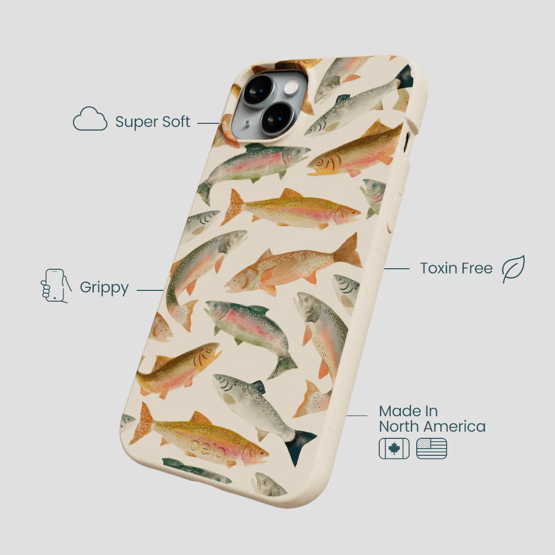 Seashell Rainbow Trout iPhone 15 Plus Case - Image 4