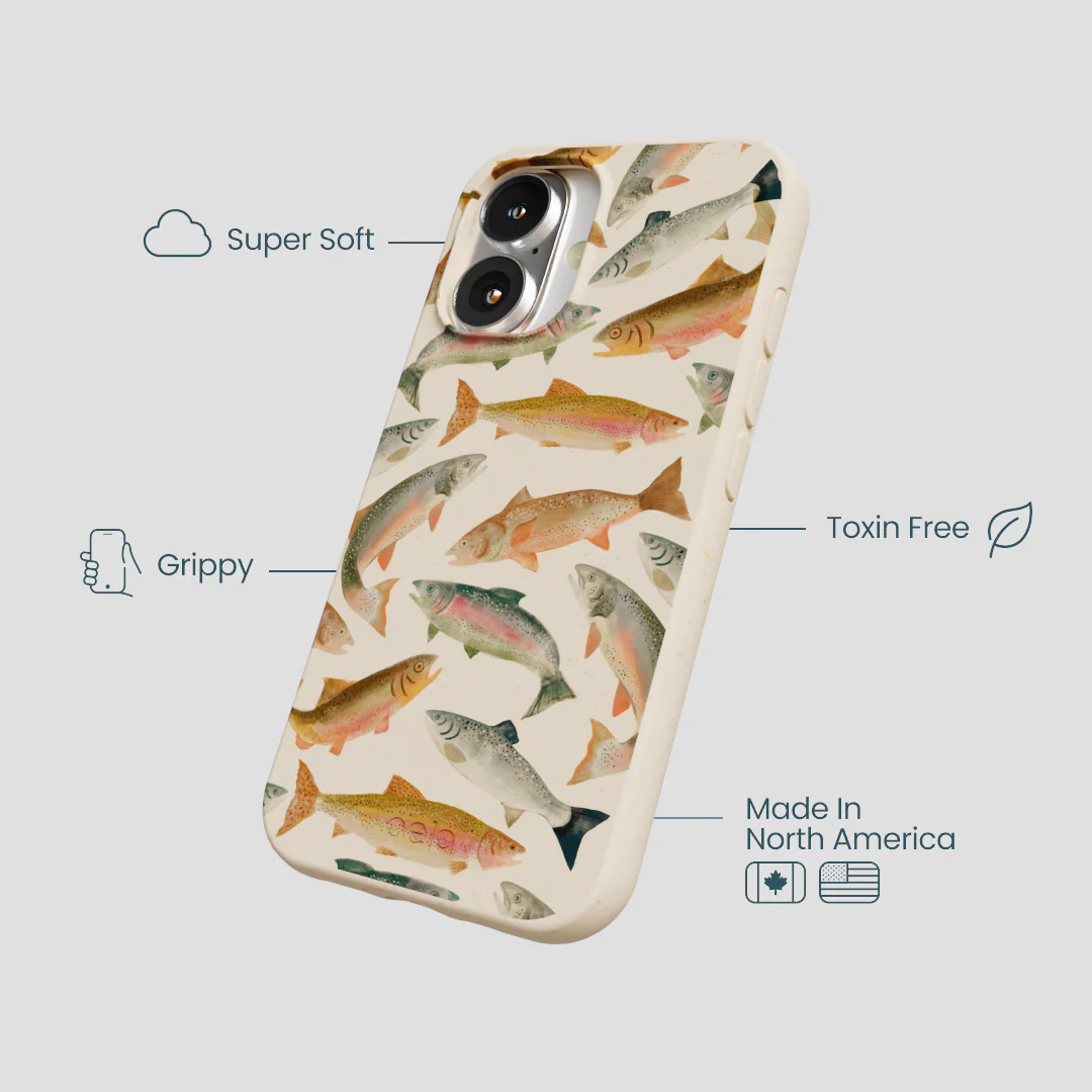 Seashell Rainbow Trout iPhone 16 Case - Image 4